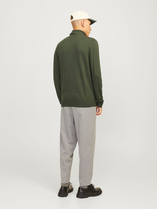Jack & Jones Tröja Emil Knit Halvdraget Grön - Image 3