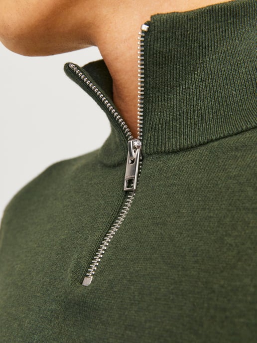 Jack & Jones Tröja Emil Knit Halvdraget Grön - Image 4