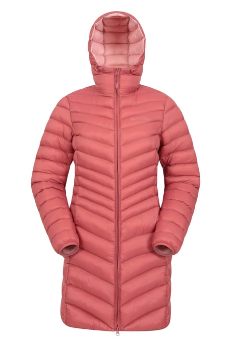 'Florence' Women's Long Padded Jacket Water Resistant Winter Coat Rust - Image 1