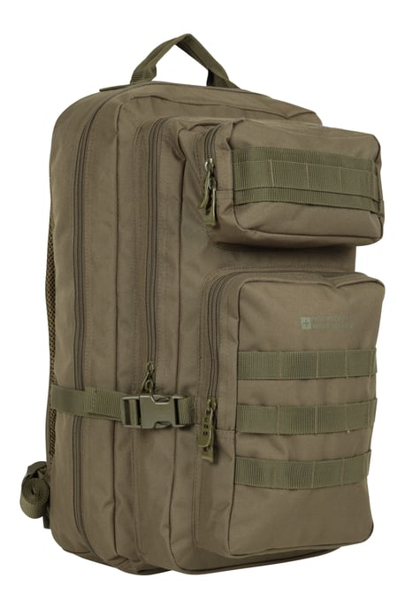 'Legion' Backpack with Rain Cover Emergency Whistle Spacious Hiking Rucksack Khaki - Image 2