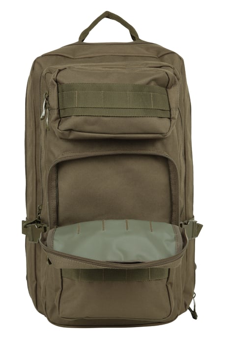 'Legion' Backpack with Rain Cover Emergency Whistle Spacious Hiking Rucksack Khaki - Image 5