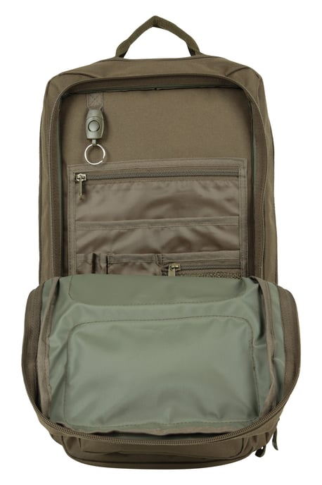 'Legion' Backpack with Rain Cover Emergency Whistle Spacious Hiking Rucksack Khaki - Image 6