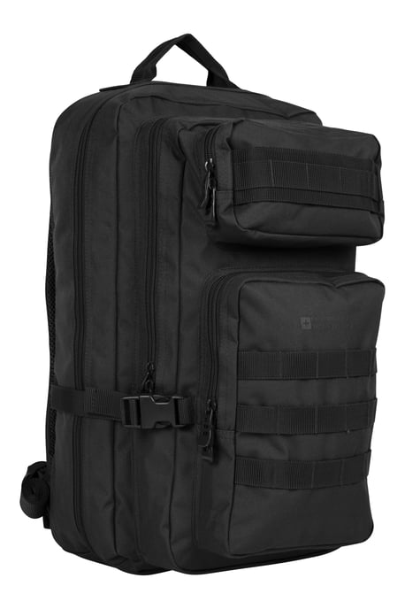 'Legion' Backpack with Rain Cover Emergency Whistle Spacious Hiking Rucksack Black - Image 1