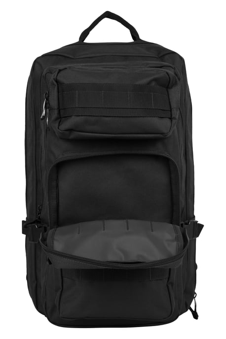 'Legion' Backpack with Rain Cover Emergency Whistle Spacious Hiking Rucksack Black - Image 4