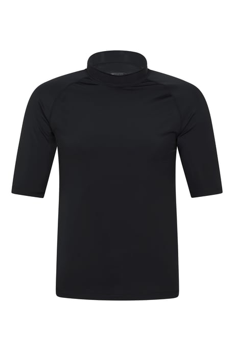 Men's UV Rash Vest Sun Protection Quick Drying Swimwear Stretchy Beach Surf Top Black - Image 1