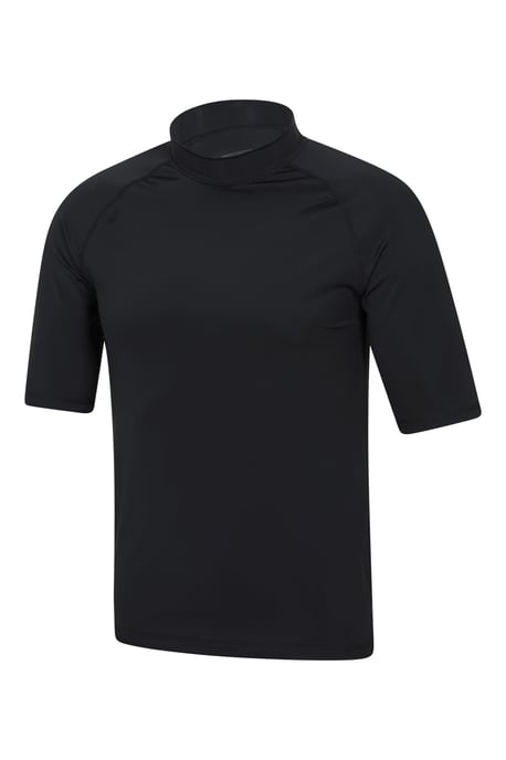 Men's UV Rash Vest Sun Protection Quick Drying Swimwear Stretchy Beach Surf Top Black - Image 2