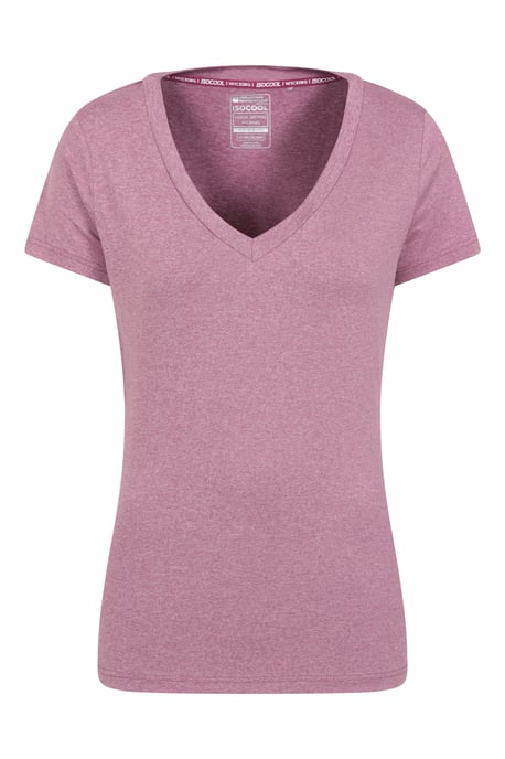 'Vitality' Women's V Neck Tee Quick Wicking Comfy T-Shirt Berry - Image 5