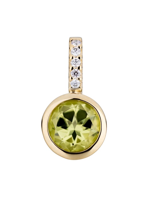 Orolino Trailer Gold 585 mit 5x Brillant zus. 0,02ct. und Peridot - Image 1
