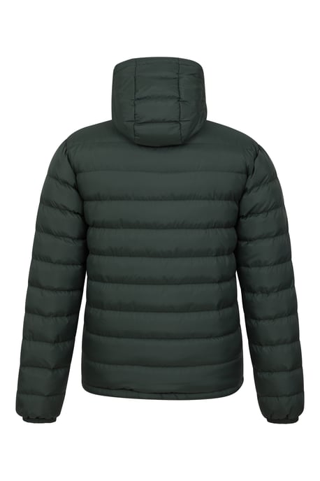 'Seasons' Men's Padded Jacket with Side Pockets Fur Lined Water Resistant Coat Green - Image 4