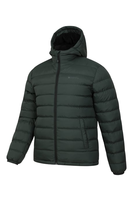 'Seasons' Men's Padded Jacket with Side Pockets Fur Lined Water Resistant Coat Green - Image 5