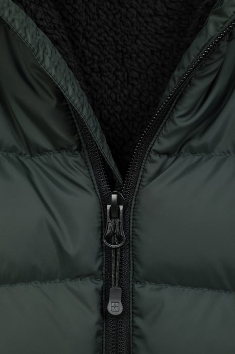 'Seasons' Men's Padded Jacket with Side Pockets Fur Lined Water Resistant Coat Green - Image 6