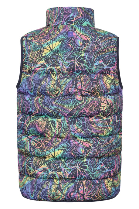 'Rocko' Kids Printed Gilet Water Resistant Padded Rain Jacket Pink - Image 4