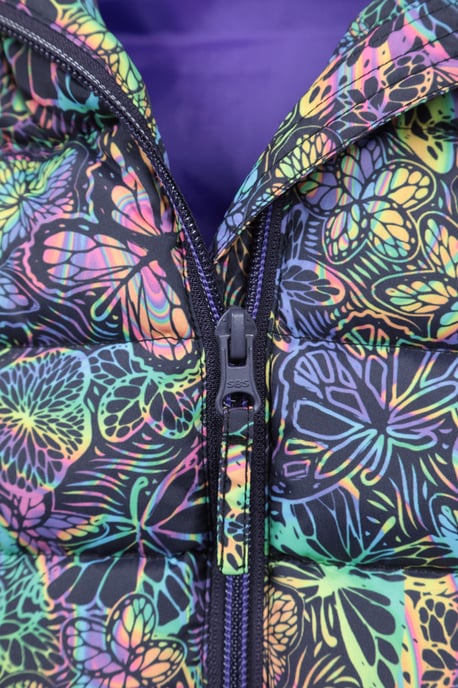 'Rocko' Kids Printed Gilet Water Resistant Padded Rain Jacket Pink - Image 6