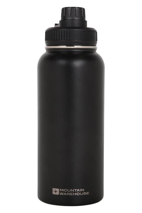 Insulated Water Bottle with Handle Stainless Steel Lightweight Easy Clean Black - Image 1