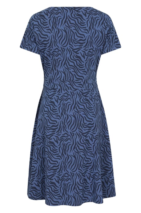 Orchid Patterned Women's UV Summer Dress with Side Pockets Holiday Beach Dress Dark Blue - Image 3