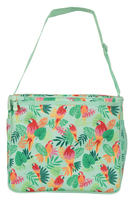 Patterned Lunch Cool Bag with Adjustable Shoulder Straps Lightweight Pale Green - Image 3