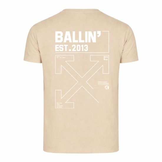 Ballin Est. 2013 Tee SS Backprint Cross Shirt Beige - Image 2