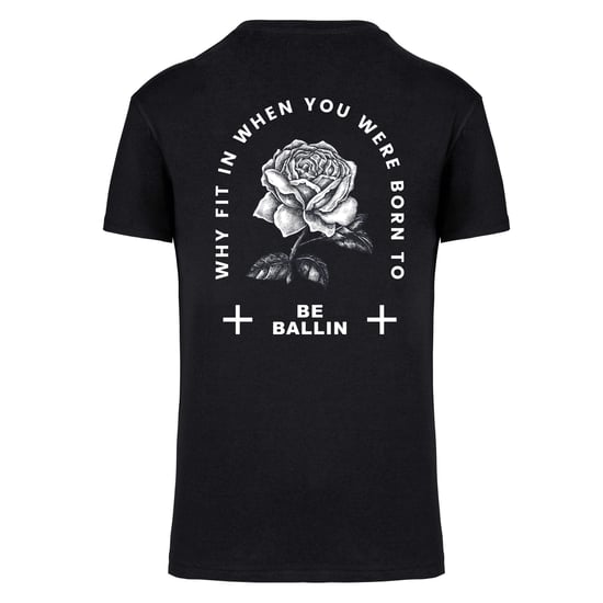 Ballin Est. 2013 Tee SS Backprint Rose Shirt Zwart - Image 2