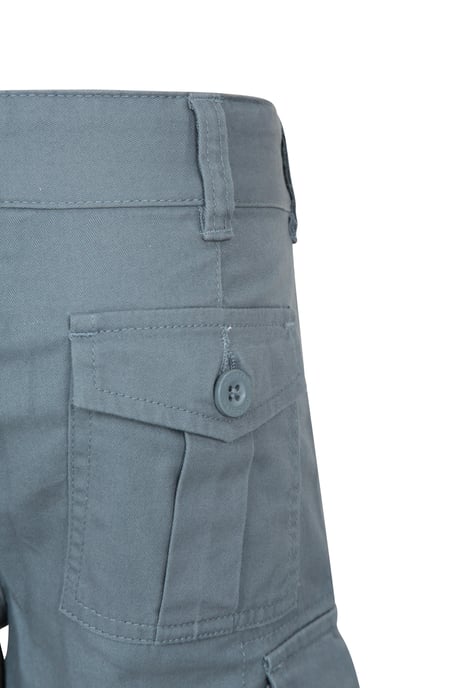 'Cargo' Kids Shorts 100% Cotton Adjustable Waistband Casual Summer Bottoms Grey - Image 5