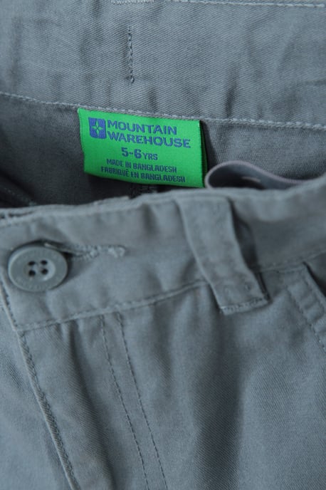 'Cargo' Kids Shorts 100% Cotton Adjustable Waistband Casual Summer Bottoms Grey - Image 6
