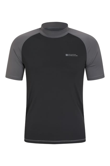 Men's Rash Vest Sun Protection Quick Dry Stretchy Swimwear - Pack of 2 Dark Grey - Image 2