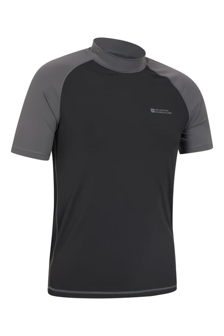 Men's Rash Vest Sun Protection Quick Dry Stretchy Swimwear - Pack of 2 Dark Grey - Image 3