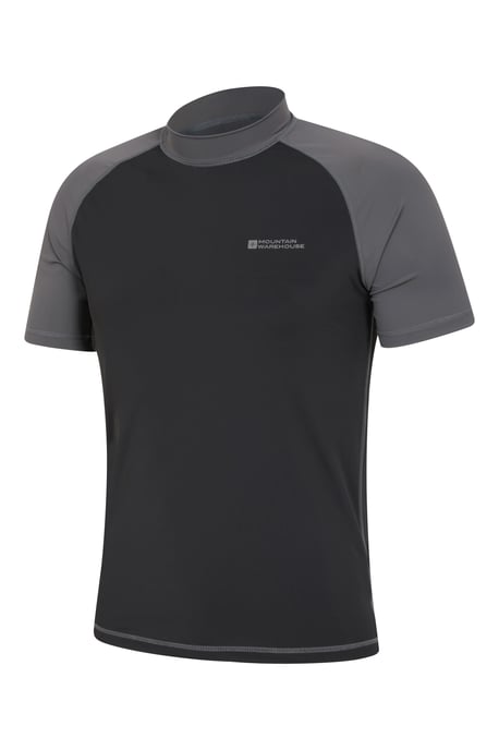 Men's Rash Vest Sun Protection Quick Dry Stretchy Swimwear - Pack of 2 Dark Grey - Image 4