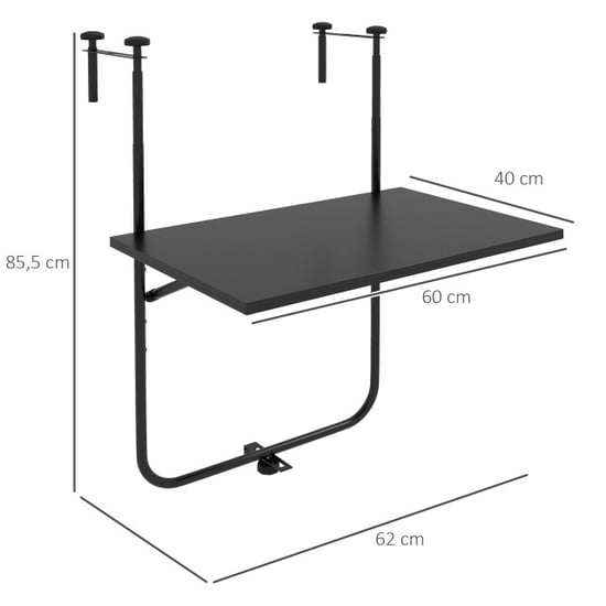 4goodz Outsunny inklapbare balkontafel voor de balkonrand - Image 4