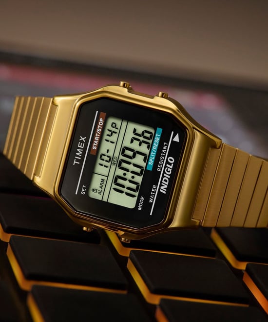 Timex Main Street Classic Digital Heren Horloge Goudkleurig T78677 - Image 5