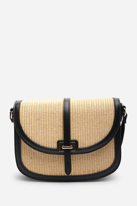 Amira Raffia Cross Body with Flap Bag - Image 3