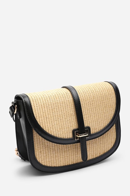 Amira Raffia Cross Body with Flap Bag - Image 4