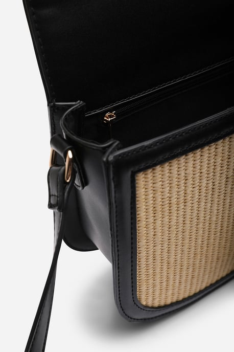 Amira Raffia Cross Body with Flap Bag - Image 6