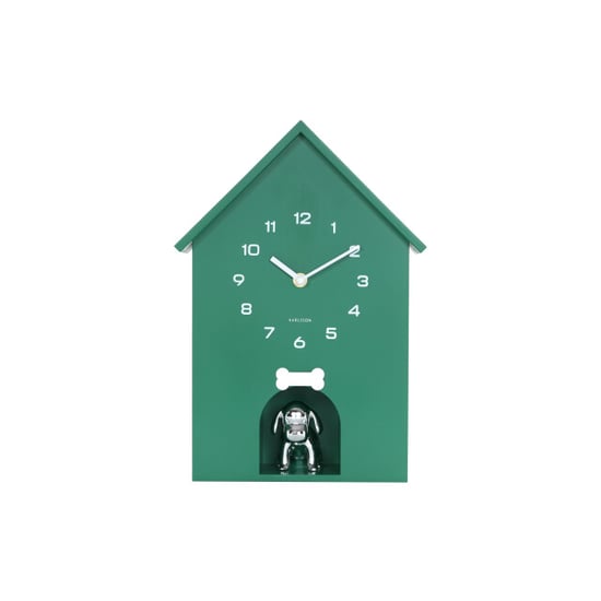 Karlsson wandklok dog house retro green - Image 1