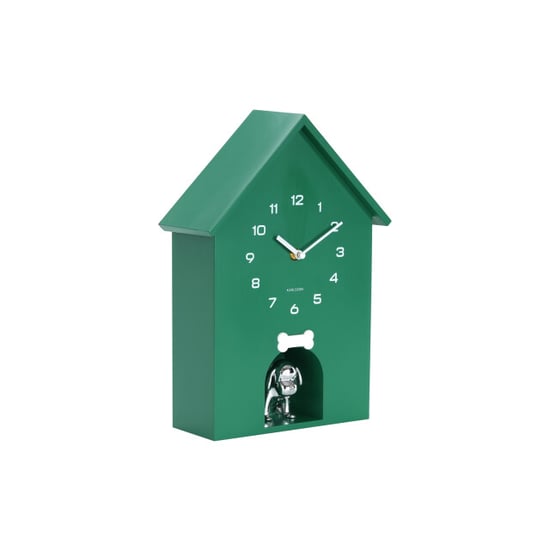Karlsson wandklok dog house retro green - Image 3