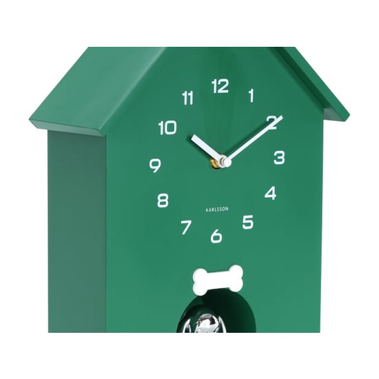 Karlsson wandklok dog house retro green - Image 4