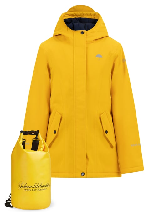 Schmuddelwedda Anorak + Tagesrucksack - SET Meisjes donkergeel - Image 1