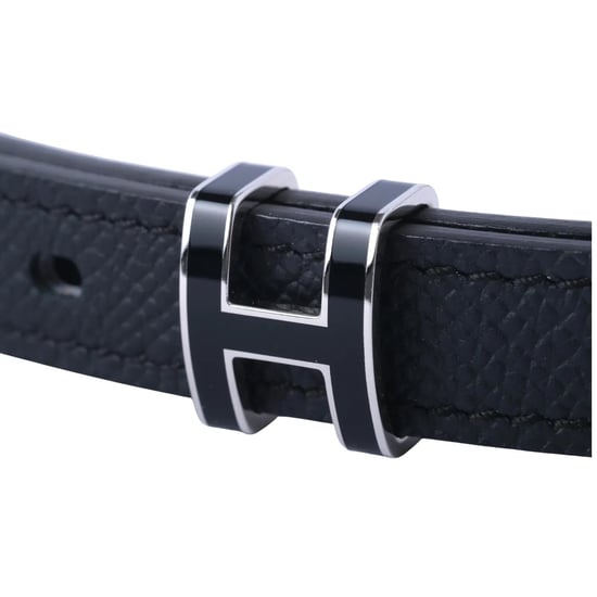 Hermès Pop H Belt 15mm Black Epsom Leather Palladium Hardware - '20s - Image 2
