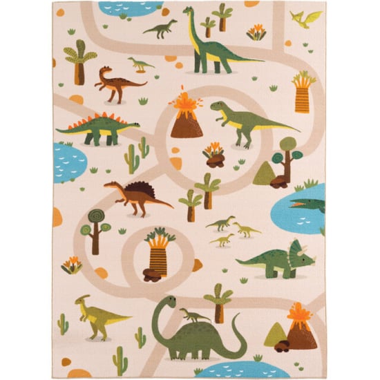 Muratap Kinderkleed dino vloerkleed kinderkamer anti-slip groen 95x145 cm - Image 2