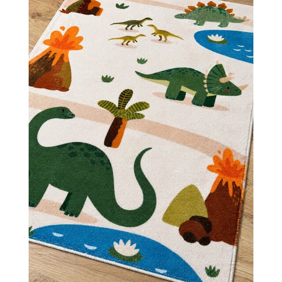 Muratap Kinderkleed dino vloerkleed kinderkamer anti-slip groen 95x145 cm - Image 3