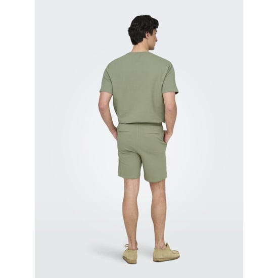 Only & Sons Onskian reg seersucker shorts noos olijf - Image 3