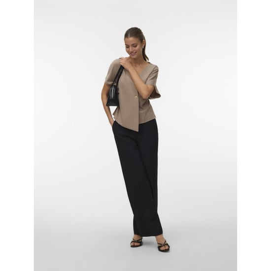 Vero Moda Vmsmilla sonja ss v-neck top exp taupe - Image 2