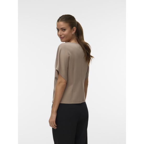 Vero Moda Vmsmilla sonja ss v-neck top exp taupe - Image 4