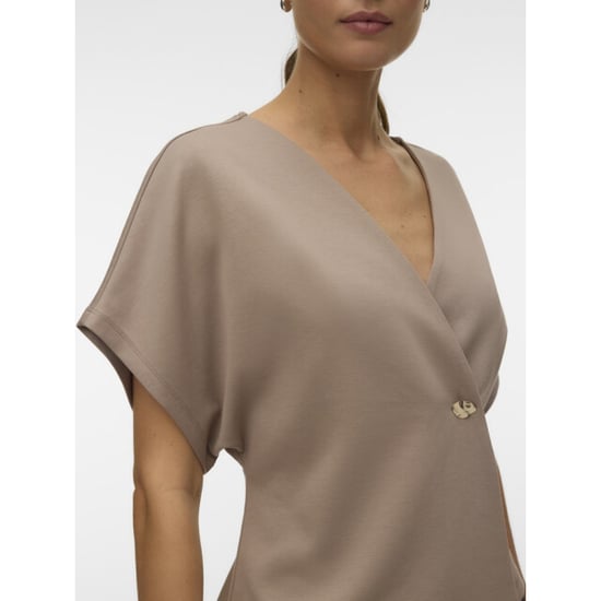 Vero Moda Vmsmilla sonja ss v-neck top exp taupe - Image 5