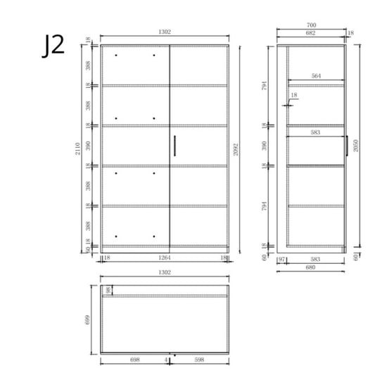 Wasophoogte ® opbergkast zijkast voor wasmachine kast module j2 - - Image 2