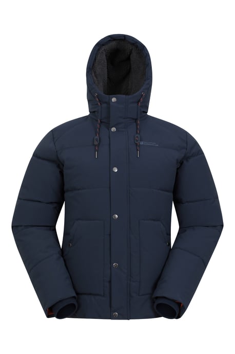 'Manta' Men's Borg Lined Jacket Isotherm Water Resistant Padded Coat Navy - Image 2
