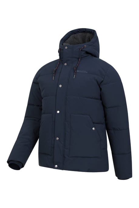 'Manta' Men's Borg Lined Jacket Isotherm Water Resistant Padded Coat Navy - Image 5