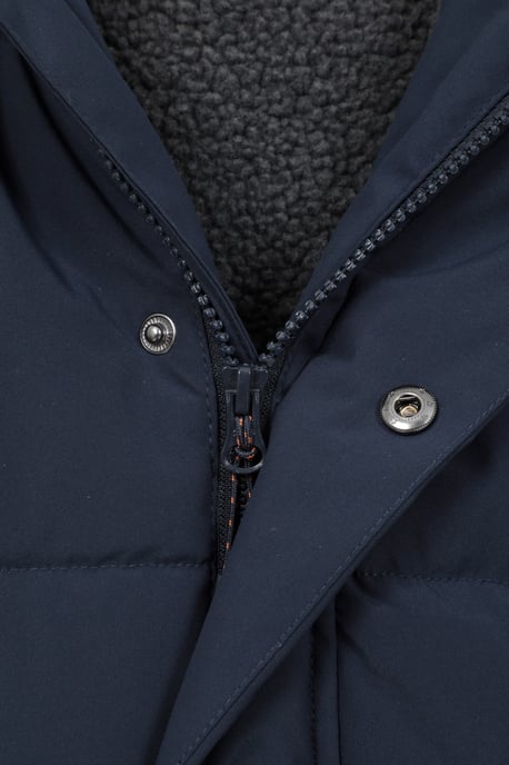 'Manta' Men's Borg Lined Jacket Isotherm Water Resistant Padded Coat Navy - Image 6
