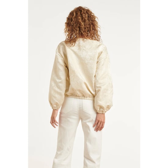 Smashed Lemon Beige bomberjack met ton-sur-ton bloemenprint | - Image 2