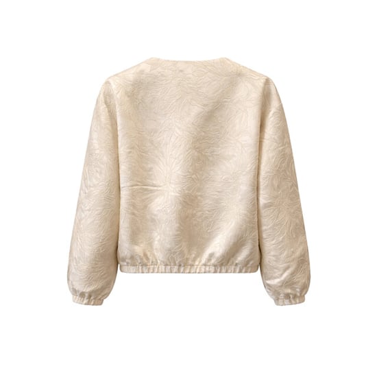 Smashed Lemon Beige bomberjack met ton-sur-ton bloemenprint | - Image 5