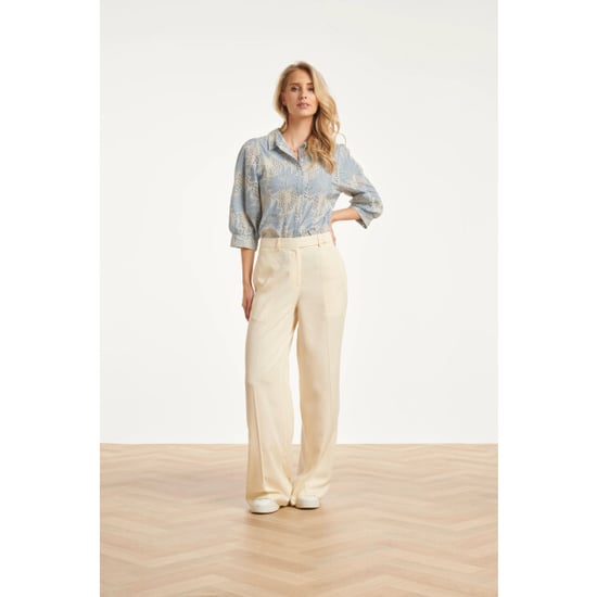 Smashed Lemon Lichtblauwe blouse met witte broderie print | - Image 2